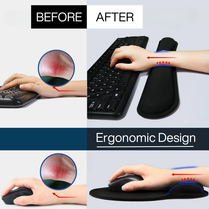 Ergonomic Keyboard And Mouse Pad Wrist Rest